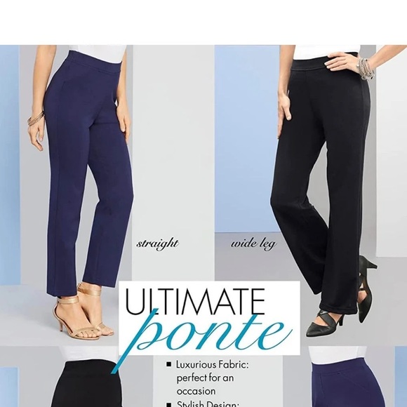 Cool Roaman's Women's Plus Size Bootcut Ultimate Ponte Pant Stretch Knit - Picture 3 of 9